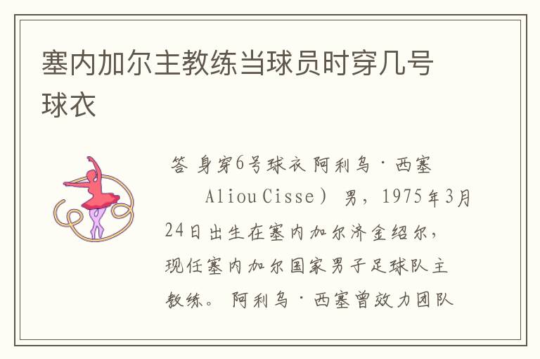 塞内加尔主教练当球员时穿几号球衣