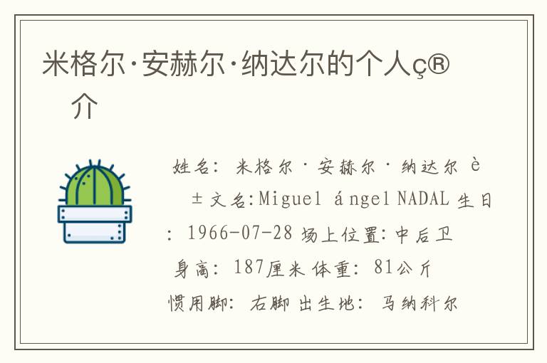 米格尔·安赫尔·纳达尔的个人简介