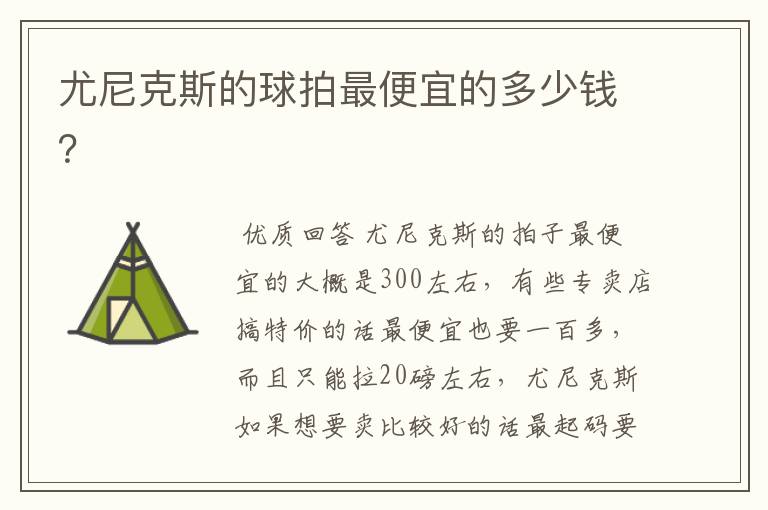 尤尼克斯的球拍最便宜的多少钱?
