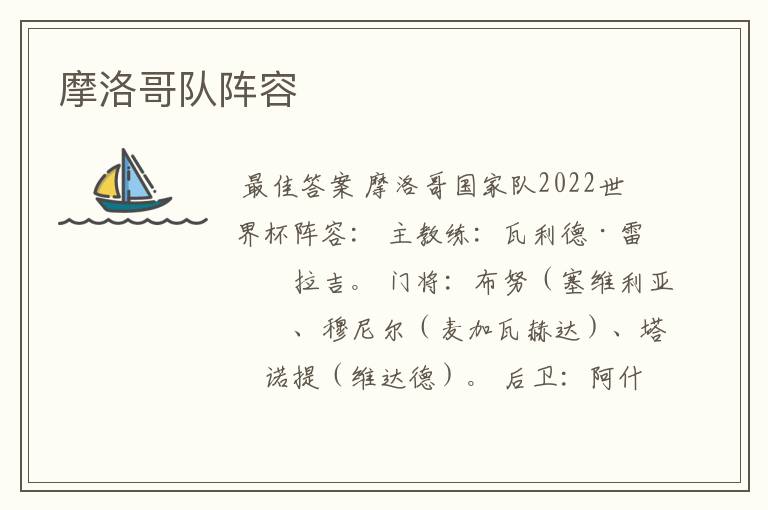 摩洛哥队阵容