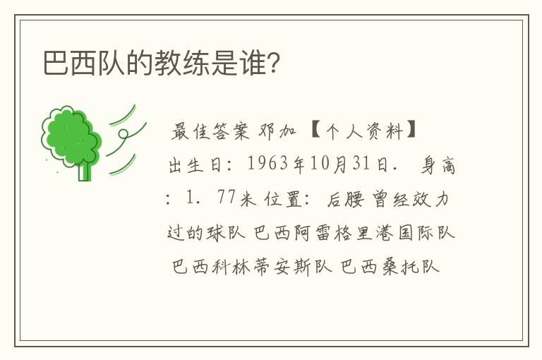巴西队的教练是谁?