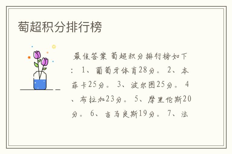 萄超积分排行榜