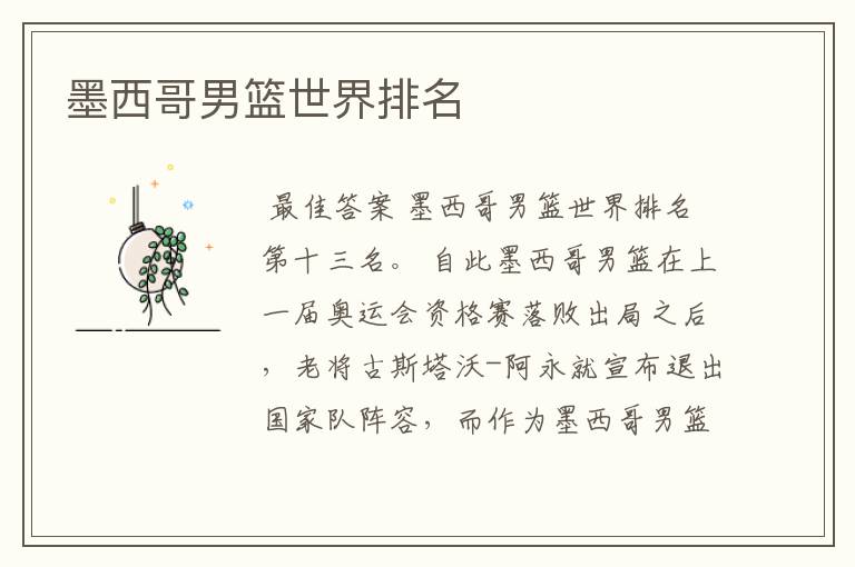 墨西哥男篮世界排名