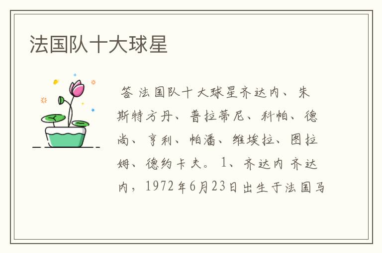 法国队十大球星