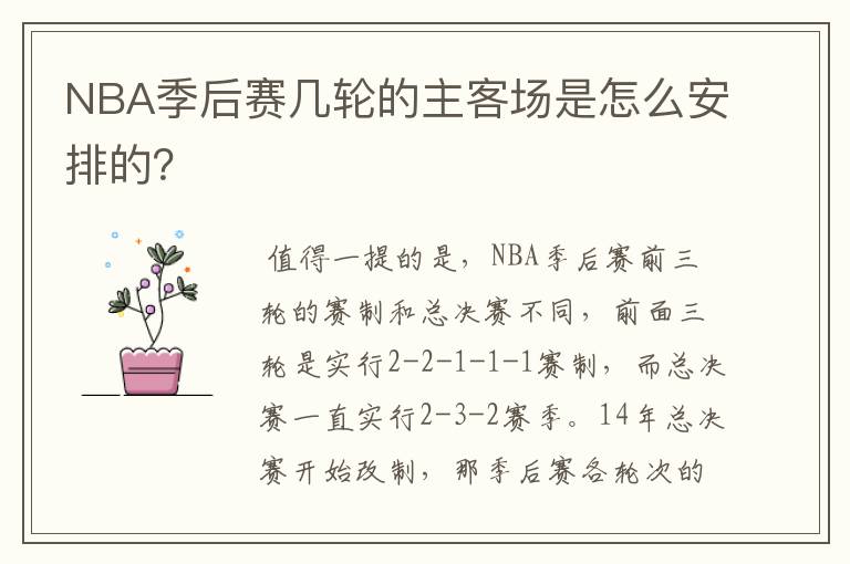 NBA季后赛几轮的主客场是怎么安排的？