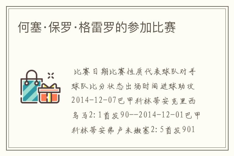 何塞·保罗·格雷罗的参加比赛