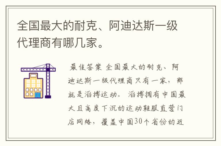 全国最大的耐克、阿迪达斯一级代理商有哪几家。