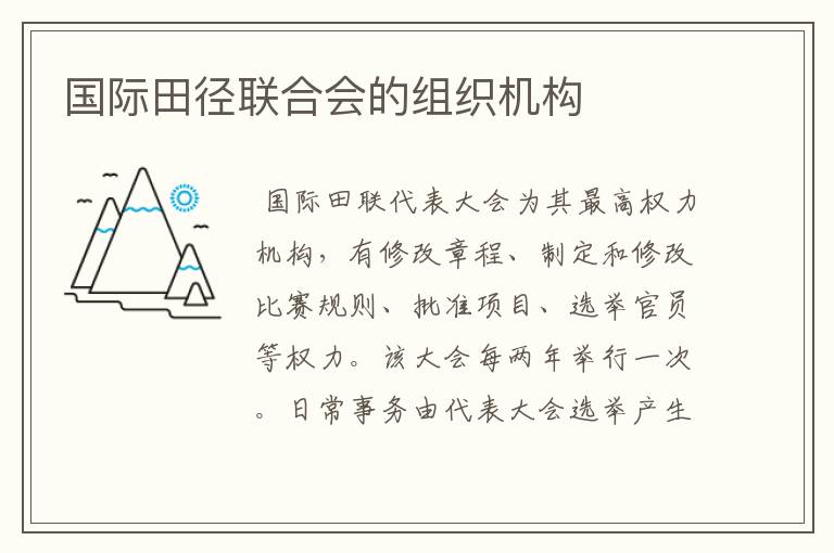 国际田径联合会的组织机构