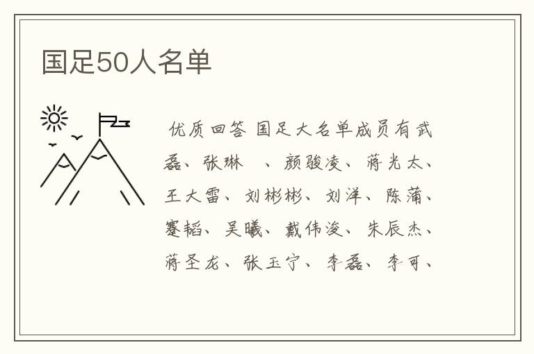 国足50人名单