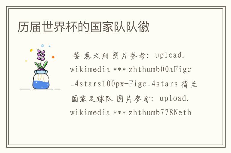 历届世界杯的国家队队徽