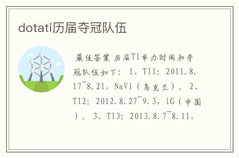 dotati历届夺冠队伍