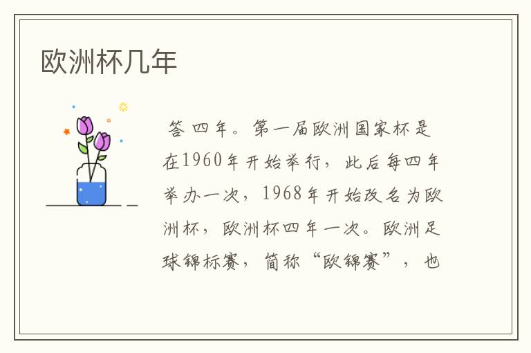 欧洲杯几年