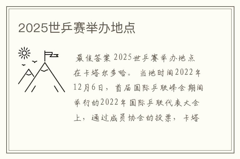 2025世乒赛举办地点