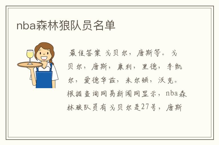 nba森林狼队员名单
