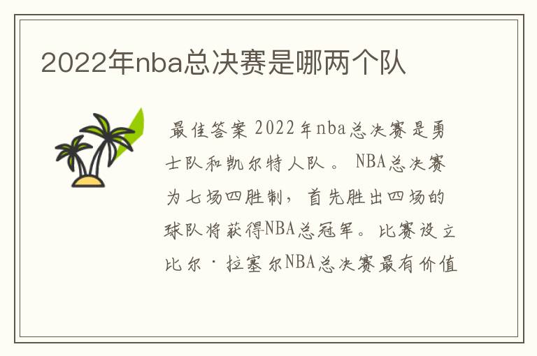 2022年nba总决赛是哪两个队