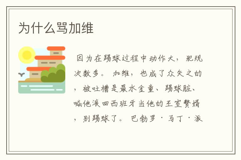 为什么骂加维