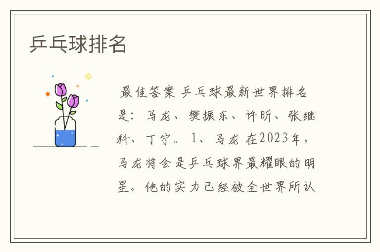 乒乓球排名