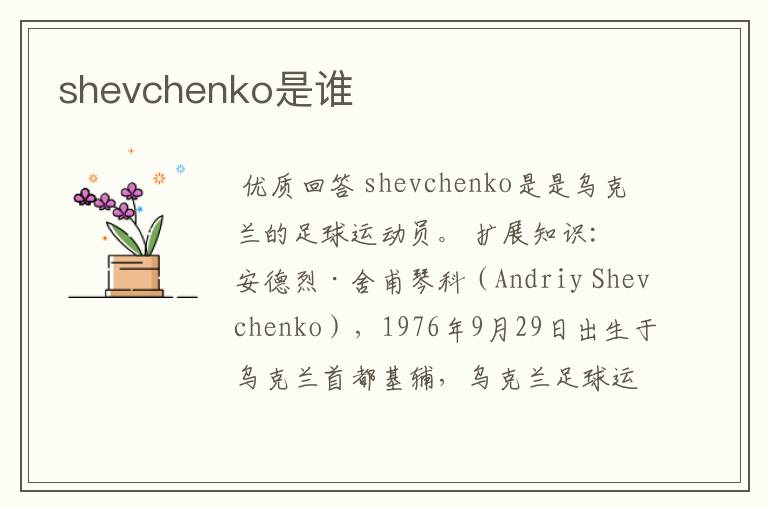 shevchenko是谁