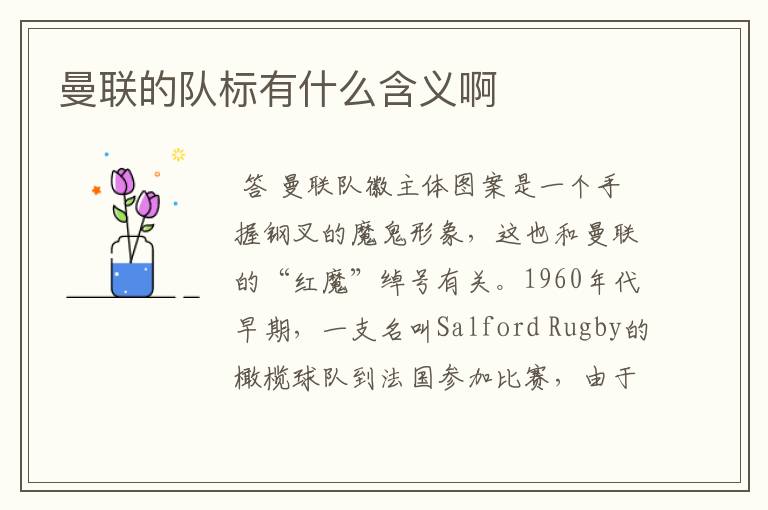 曼联的队标有什么含义啊
