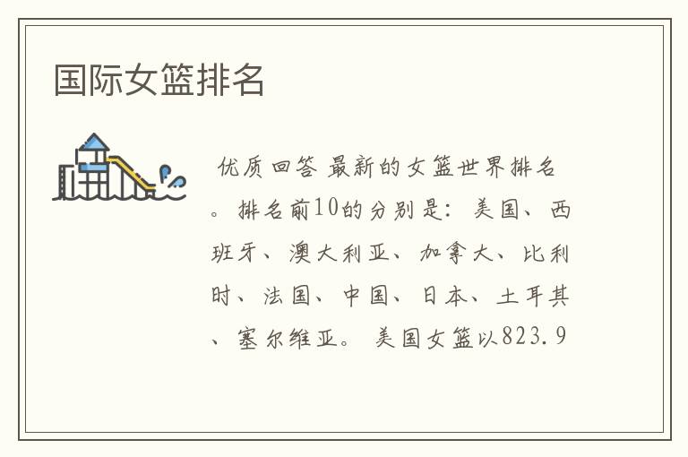 国际女篮排名