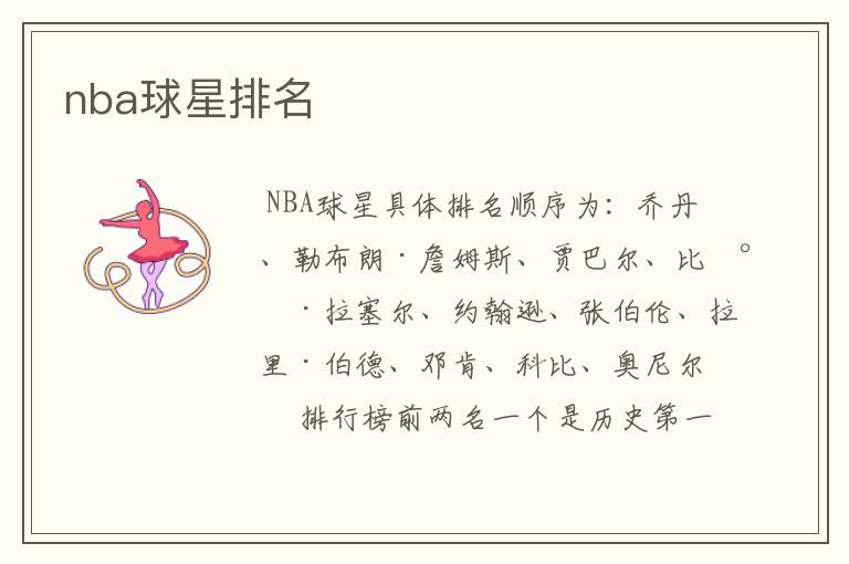 nba球星排名