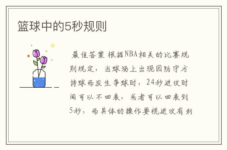 篮球中的5秒规则