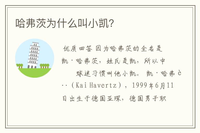 哈弗茨为什么叫小凯?