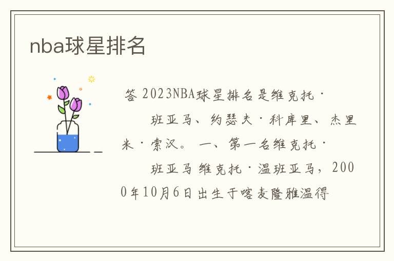 nba球星排名