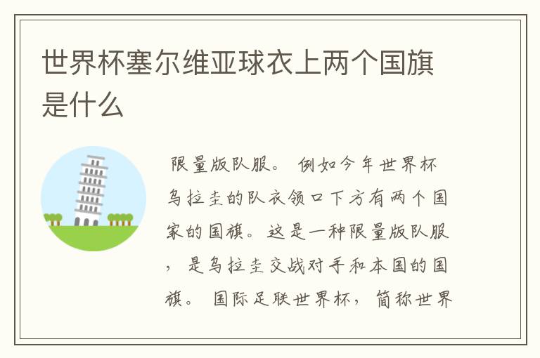 世界杯塞尔维亚球衣上两个国旗是什么
