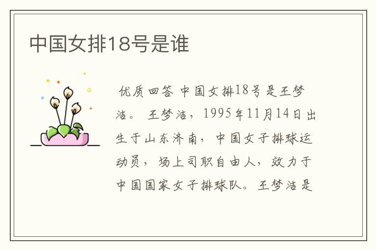 中国女排18号是谁