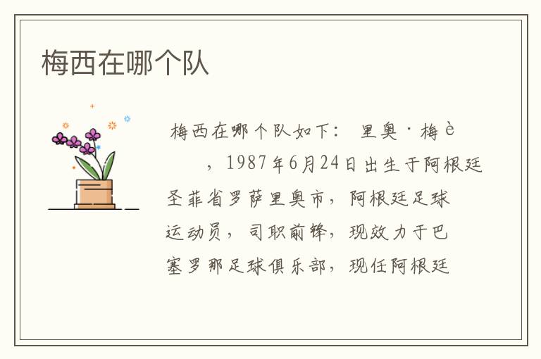 梅西在哪个队