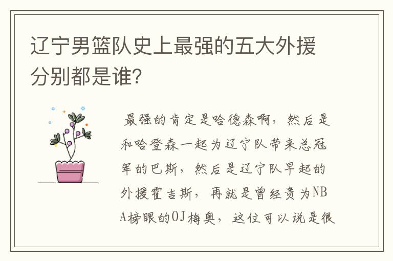 辽宁男篮队史上最强的五大外援分别都是谁？