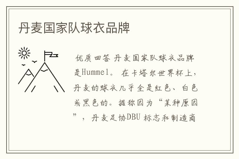 丹麦国家队球衣品牌