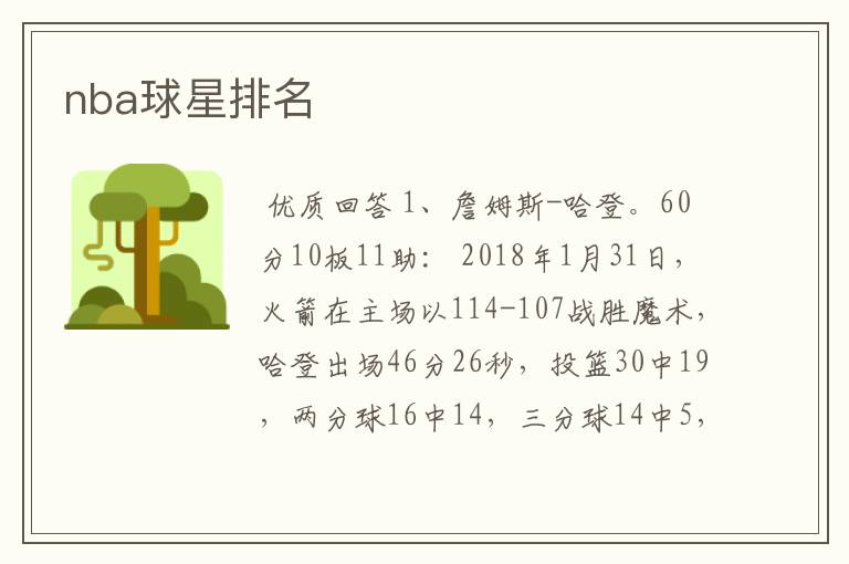 nba球星排名