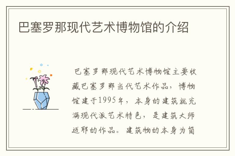 巴塞罗那现代艺术博物馆的介绍