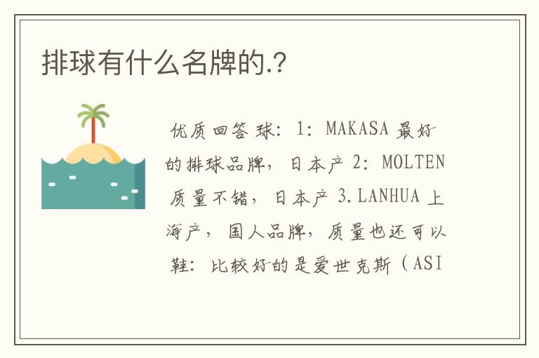 排球有什么名牌的.？