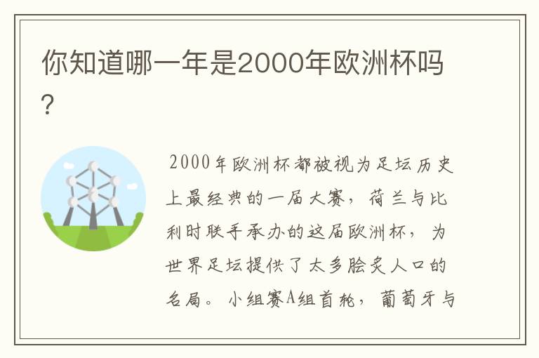 你知道哪一年是2000年欧洲杯吗?