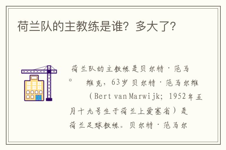 荷兰队的主教练是谁?多大了?