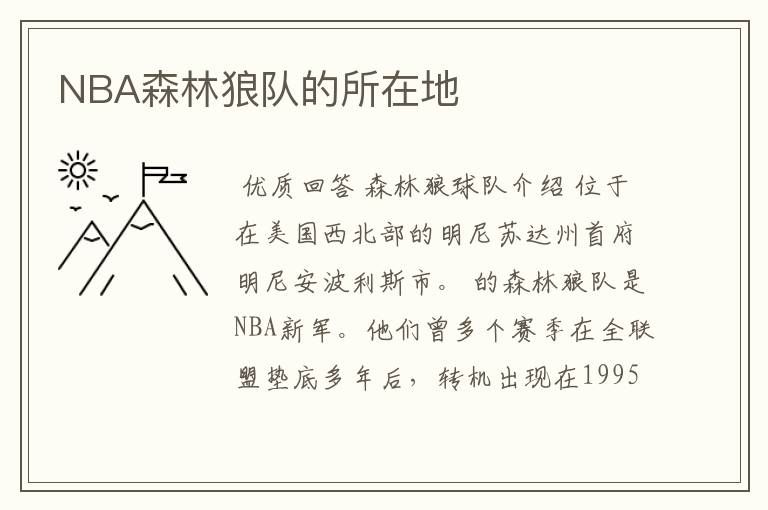 NBA森林狼队的所在地