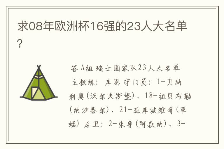 求08年欧洲杯16强的23人大名单?
