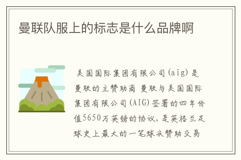 曼联队服上的标志是什么品牌啊