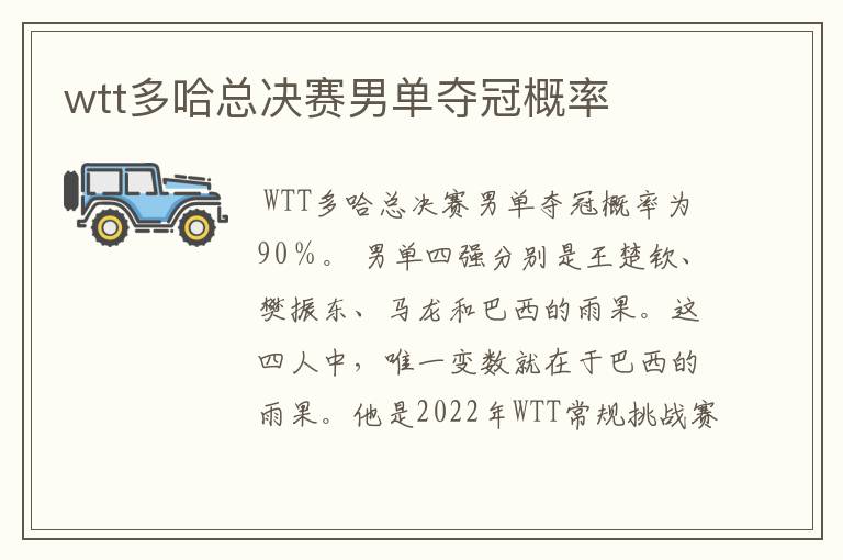 wtt多哈总决赛男单夺冠概率