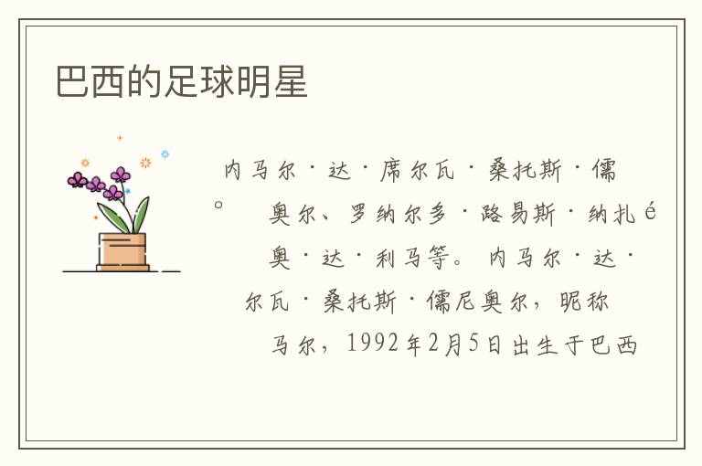 巴西的足球明星