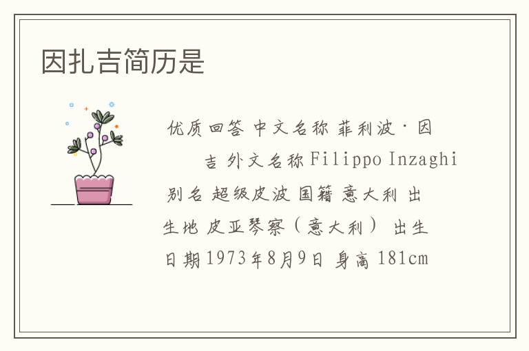 因扎吉简历是