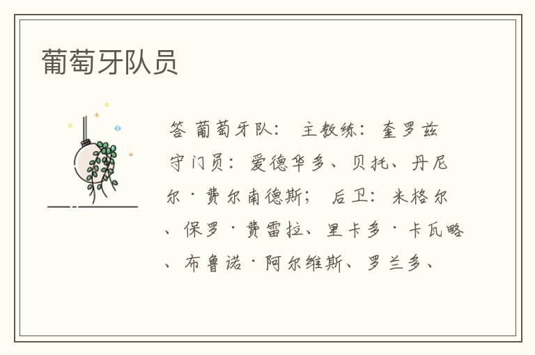 葡萄牙队员