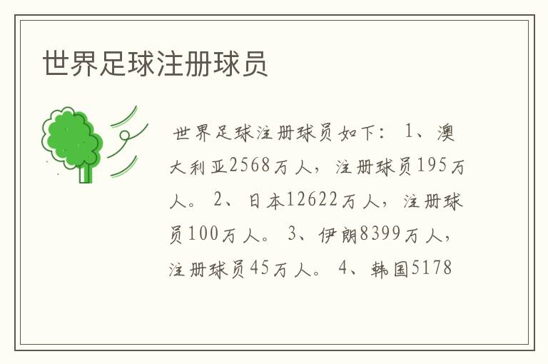 世界足球注册球员