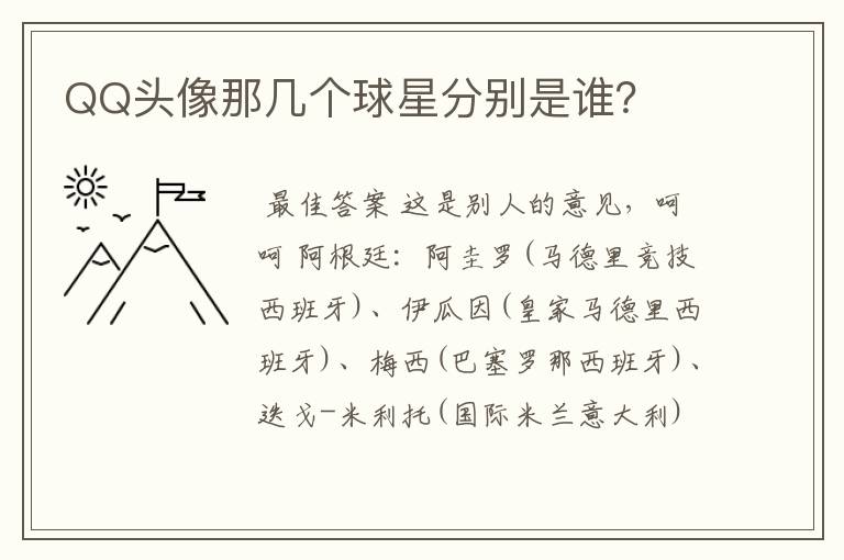 QQ头像那几个球星分别是谁?