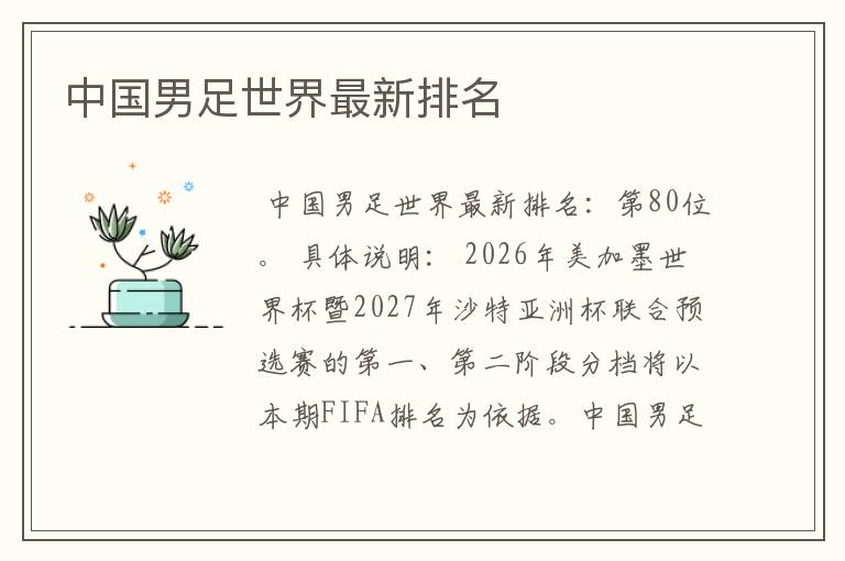 中国男足世界最新排名