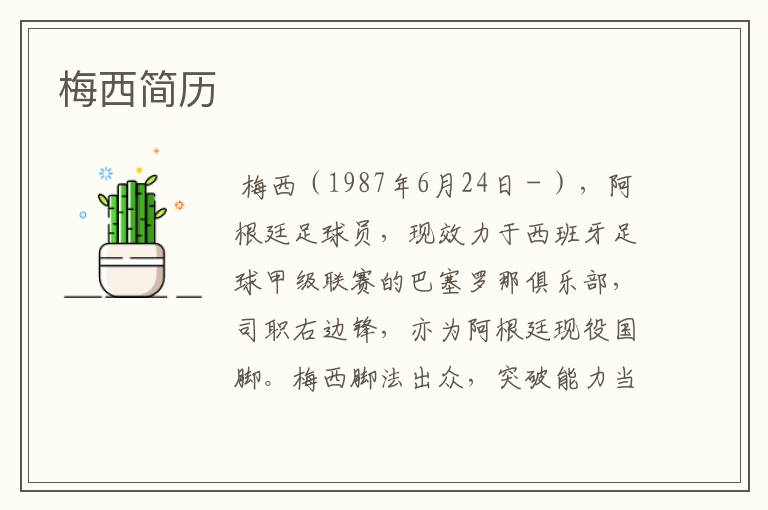 梅西简历