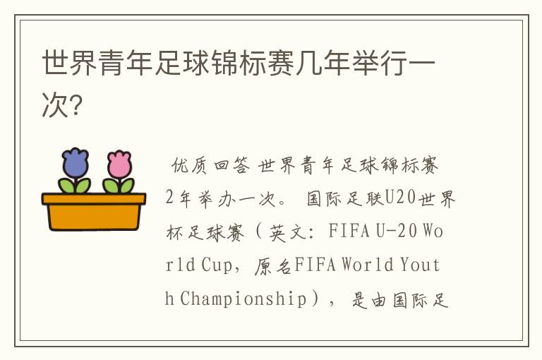 世界青年足球锦标赛几年举行一次?